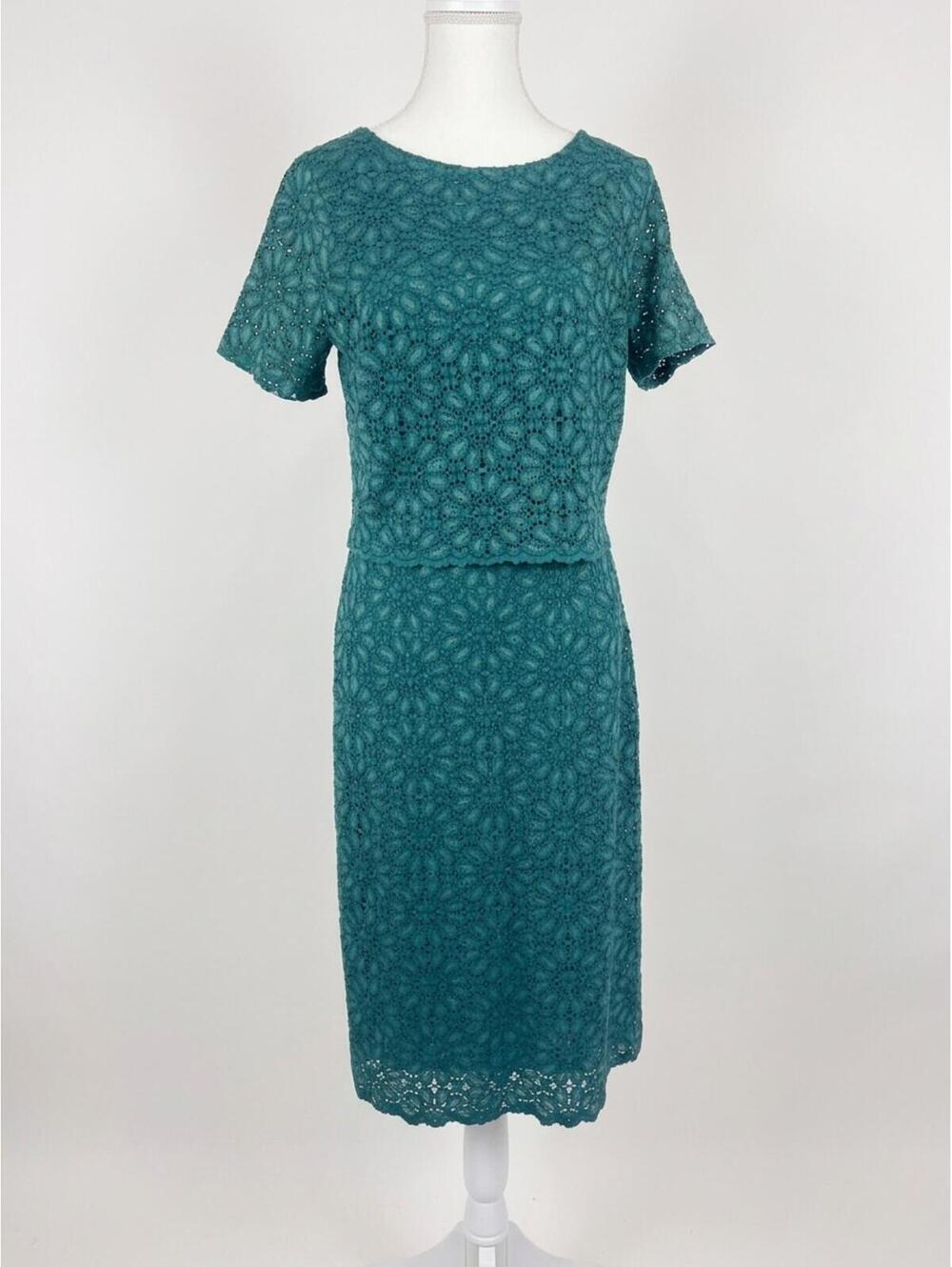 Tu Lace Short Sleeve Pencil Dress Women's Small